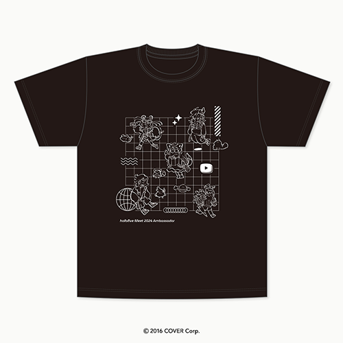 hololive Meet 2024 Deformed Illustration T-shirt (black S - XL)