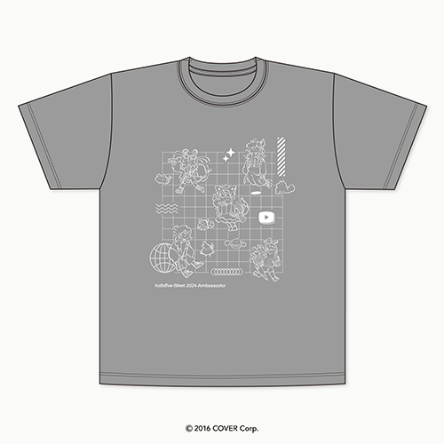 hololive Meet 2024 Deformed Illustration T-shirt (Gray S - XL)