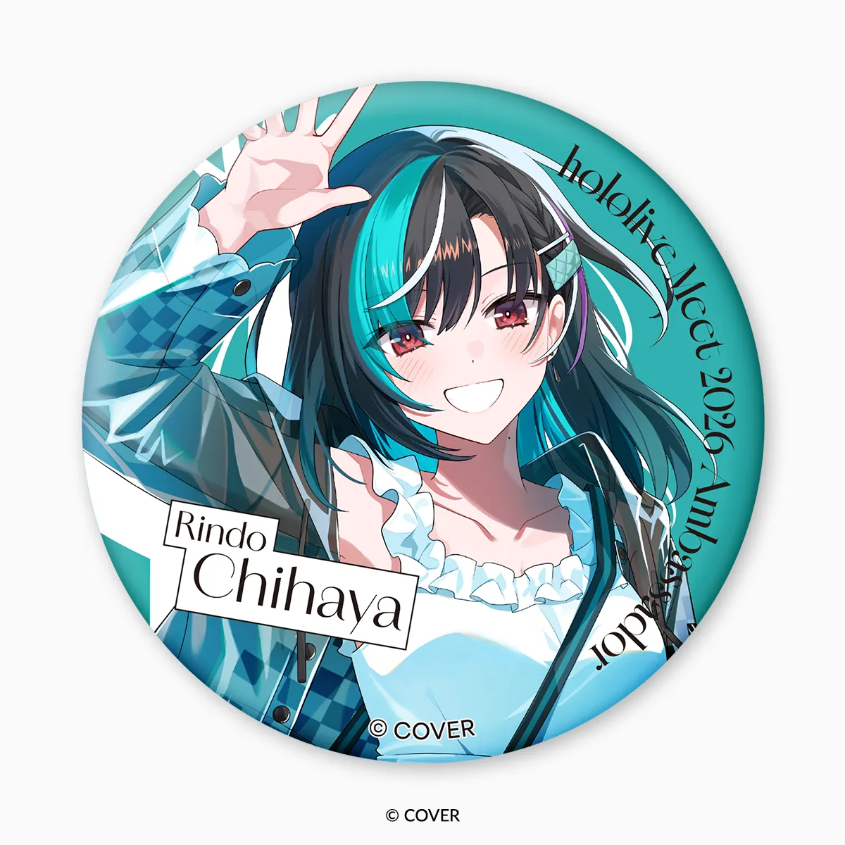 hololive Meet 2026 Holographic Tin Badge - Rindo Chihaya