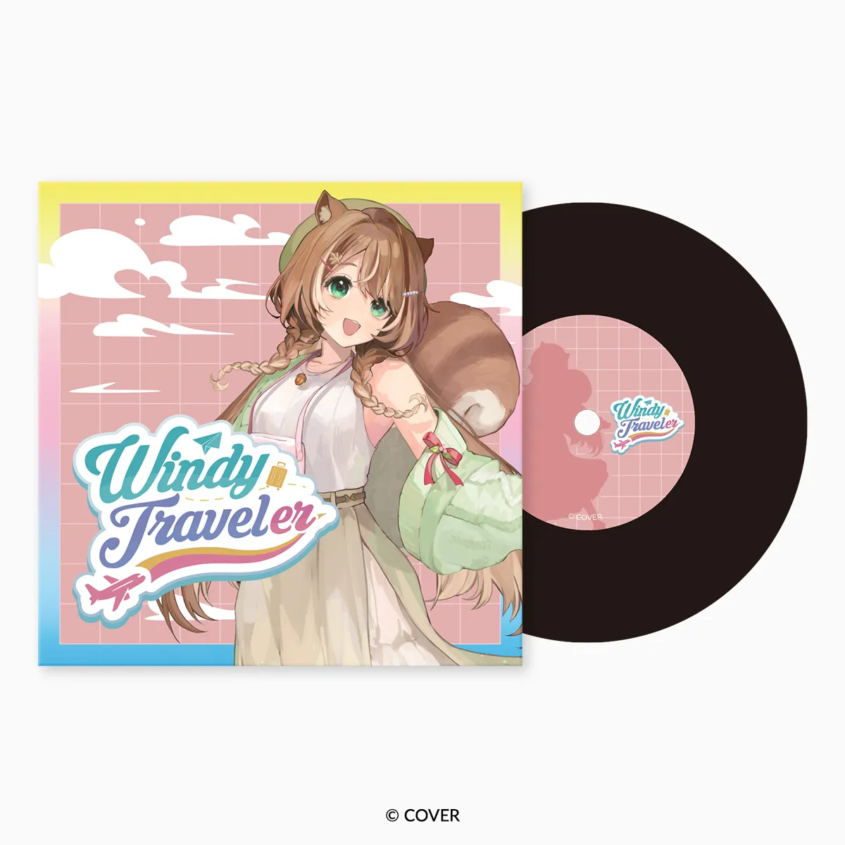 hololive Meet 5th Anniversary Windy Traveler Record-Style Coaster - Ayunda Risu